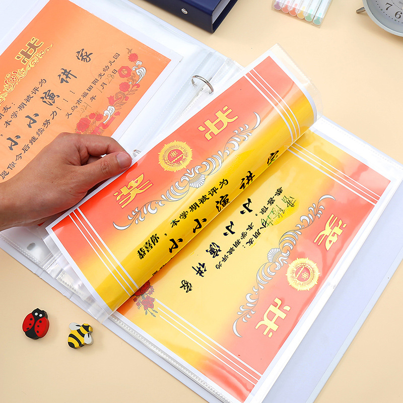 Spot A3A4A5 size certificate certificate collection book inner page 3 holes 4 holes loose-leaf information bag storage book