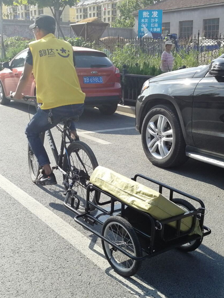 Bicycle Trailer Hitch for Cycling Camping Cargo Pet Small Trailer Bicycle Tow Truck Rear-Mounted Parent-Child Bike