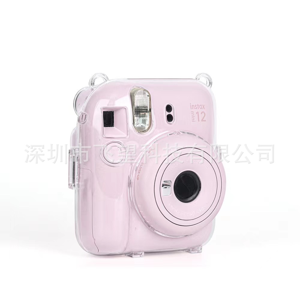 Polaroid instax mini12 Crystal Case Storage Anti-scratch with Rope Transparent Shell Crystal Protective Cover PC Shell