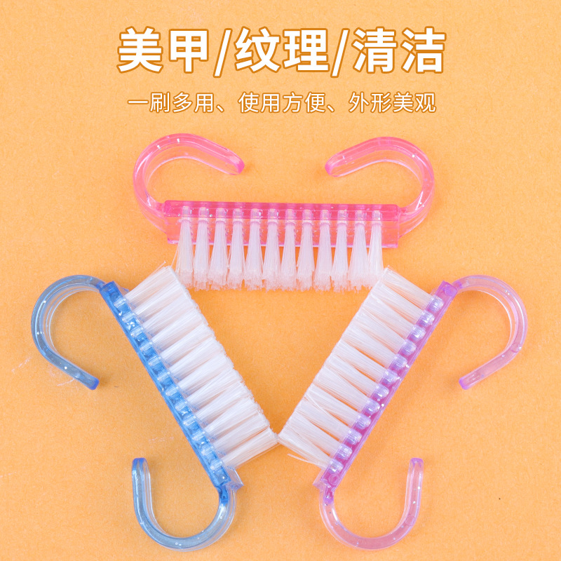 New wholesale nail art cleaning horn brush translucent cleaning nail horn brush small size horn brush nail brush