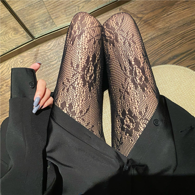 Internet Celebrating Halloween Nets Skull Spider Web Hollow Fishnet Stockings Pure White Silk Stockings Sexy Black Silk