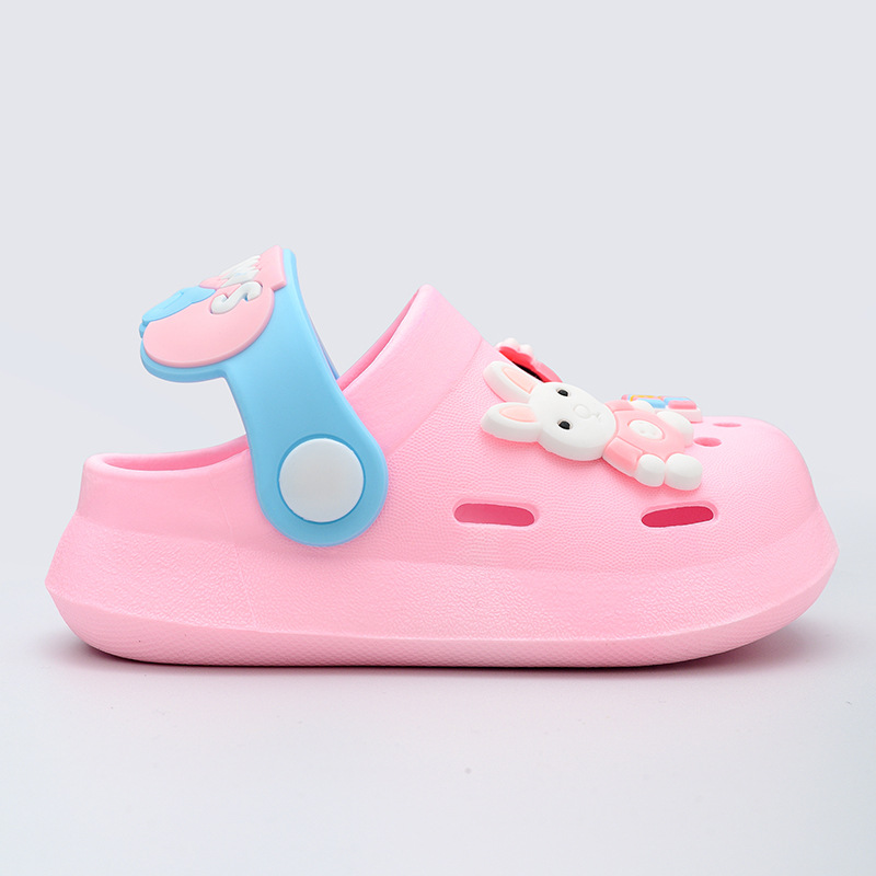Children's Croc Shoes Summer Lightweight Indoor Soft Sole Anti-Slip Cartoon Little Boy Baotou Sandals for Small and Medium-Sized Children