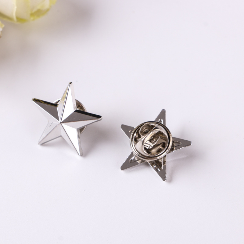 Металлический значок в форме пятиконечной звезды из цинкового сплава, трехмерные костюмные аксессуары, сувенирная булавка, кастомизация значков