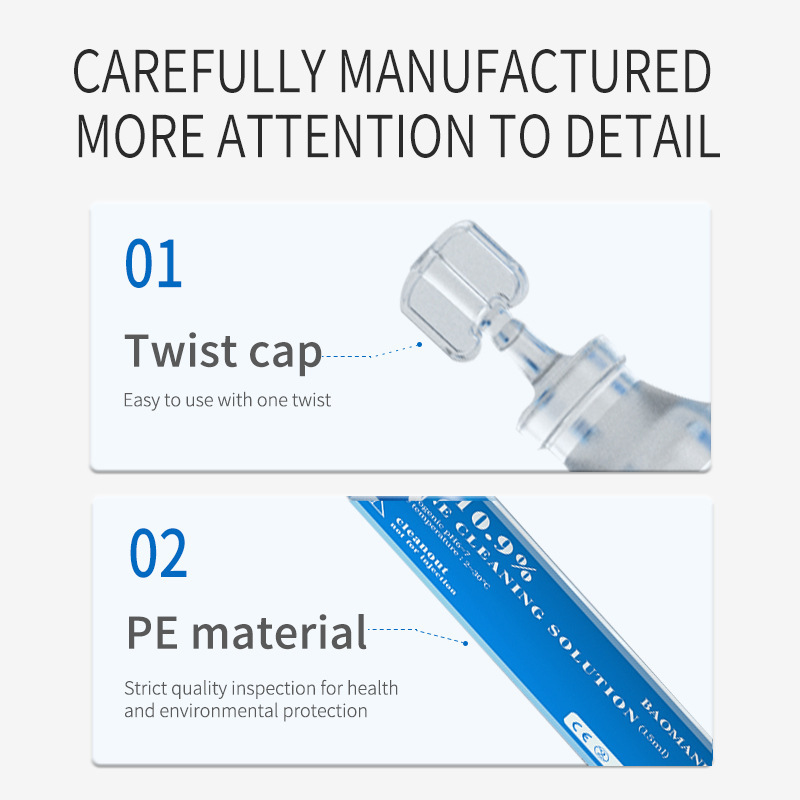 Foreign trade cross-border full English physiological saline cleaning solution small branch throwing 0.9 sodium chloride Nacl Solution