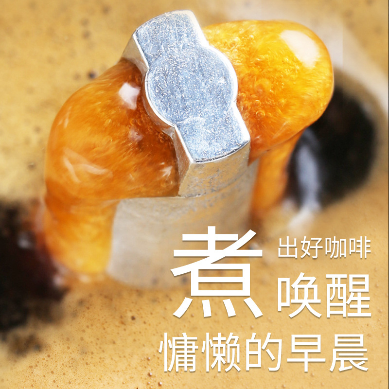 Explosive European style wood grain handle coffee pot Turkish coffee appliance outdoor portable coffee brewing tool