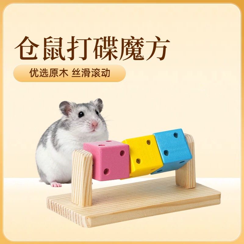 Игрушка для морских свинок в виде кубика Рубика, золотой медведь, дисковые игрушки для ландшафта, игрушки для снятия скуки для хомяков