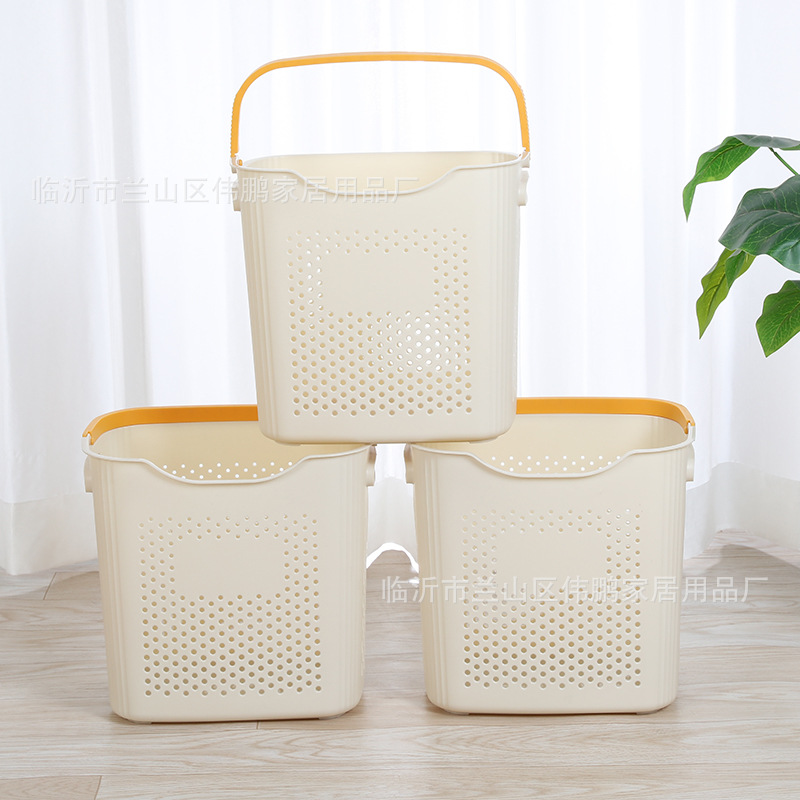 Portable Dirty Clothes Basket, Thickeneded Plastic Dirty Clothes Basket, Supermarket Shopping Basket, Household Storage Basket, Sundry Toy Storage Basket