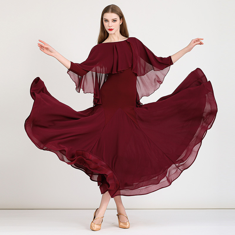 Meiyu Medieval Aesthetic Modern Dance Dress My891 Ballroom Dance Clothing Practice Performance Clothing Waltz Clothing