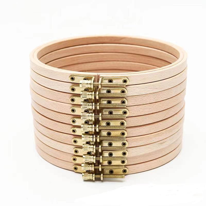 Factory batch DIY embroidery hair round Beech embroidery stretch cross stitch tools stamp hand embroidery solid wood embroidery frame can be