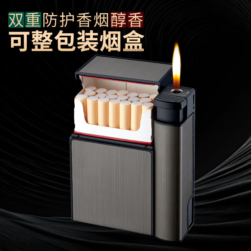 Xp007M Customizable Cigarette Case Modular Detachable Fireworks All-In-One Metal Lighter Cigarette Case for Men