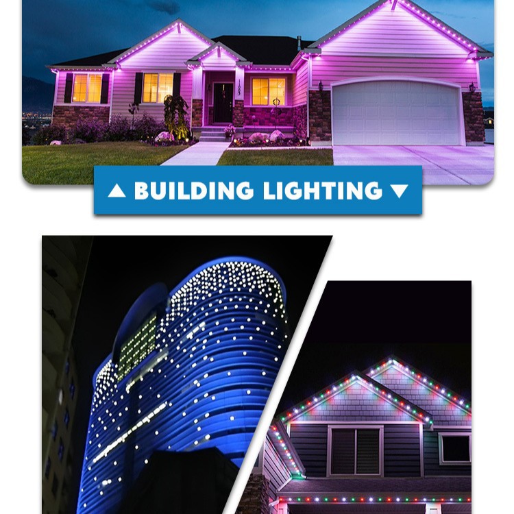 Marquee Light 4cm Point Light Source Waterproof Hemisphere Bulb Building Lighting Dmx512 Eaves Light String Rgbw Illusion Color