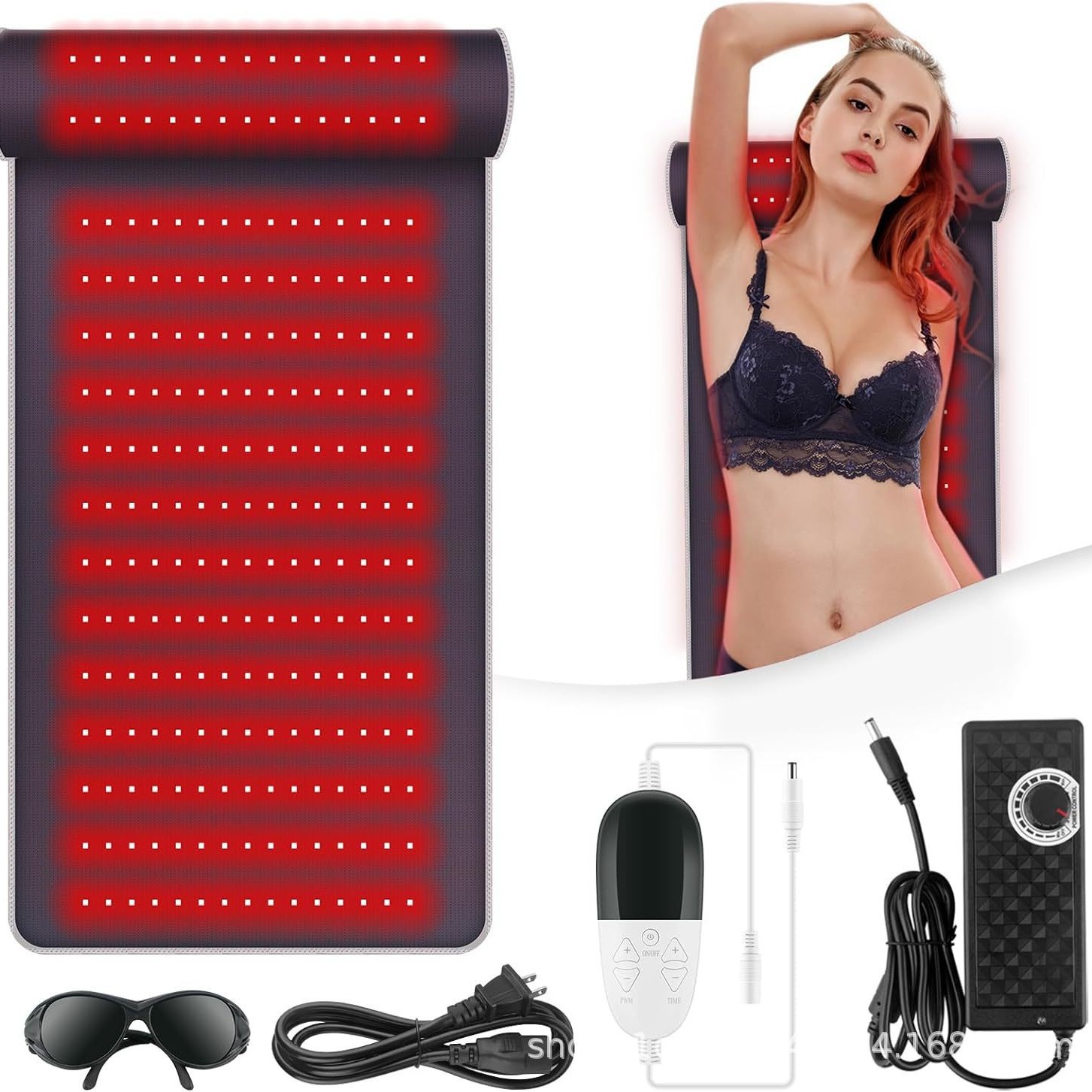 New cross-border leather red light physiotherapy pad with neck support multifunctional dual wavelength relaxation waist and neck hot compress
