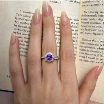 2025 New S925 Sterling Silver Natural Topaz Crystal Colorful Gemstone Ring Women's Sunflower Style Open Ring