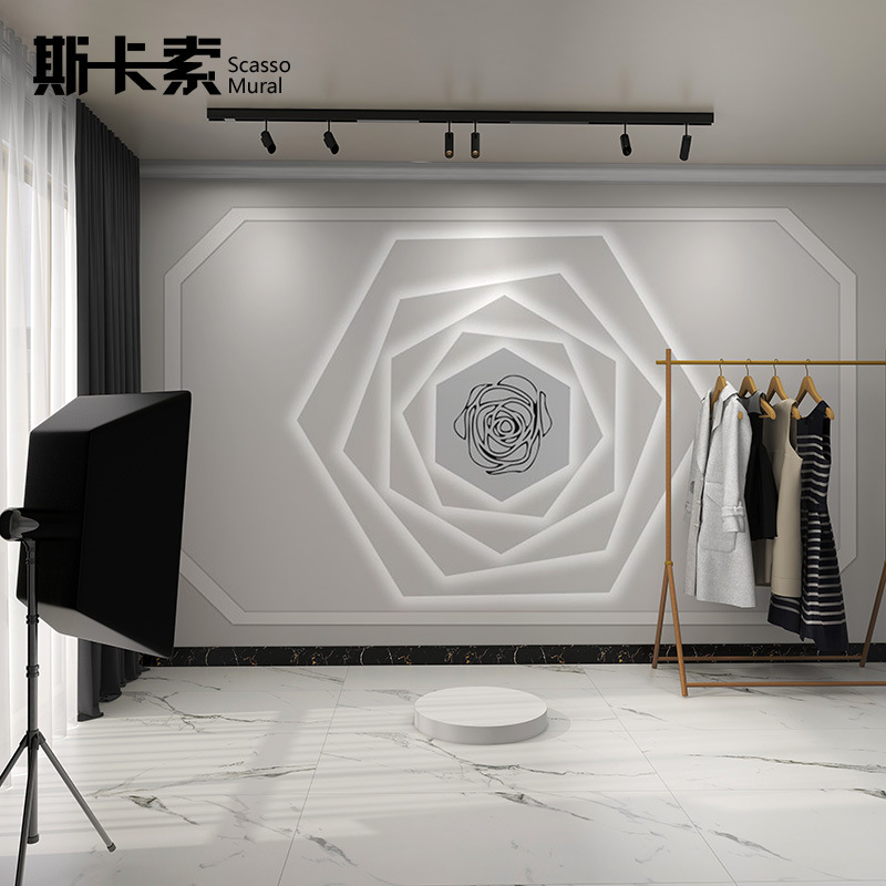 Internet Celebrity Live Broadcast Room Background Wall 3D Stereo Wallpaper Classy Anchor Mural Classy Women's Wallpaper Clothing Wall Cloth