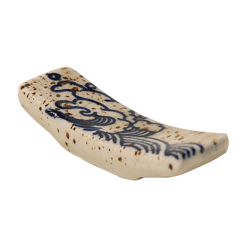 Japanese-Style Chopstick Holder Home Tableware Chopstick Rest Ceramic Small Chopstick Holder Antique Multifunctional Hotel Chopstick Holder Chopstick Rest