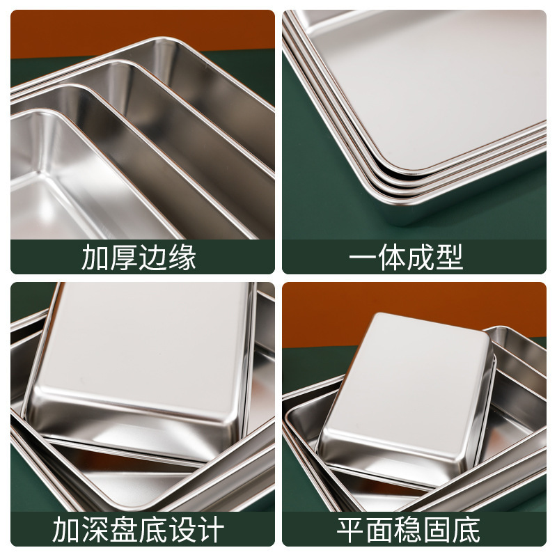Stainless Steel Food Prep Box with Lid, Deep Preservation Box, Refrigerator Lunch Box, Food Sealed Storage Box, Outdoor Portable
