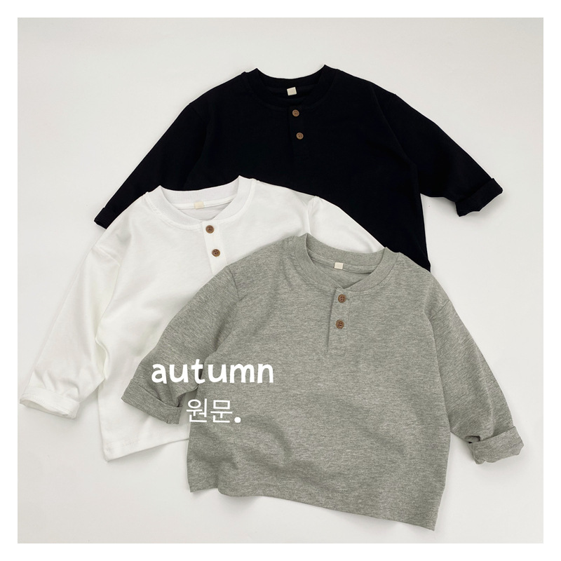 Детская футболка-поло с длинным рукавом 2025 осень новый японский стиль для мальчиков чистый хлопок корейский стиль детская футболка оптом