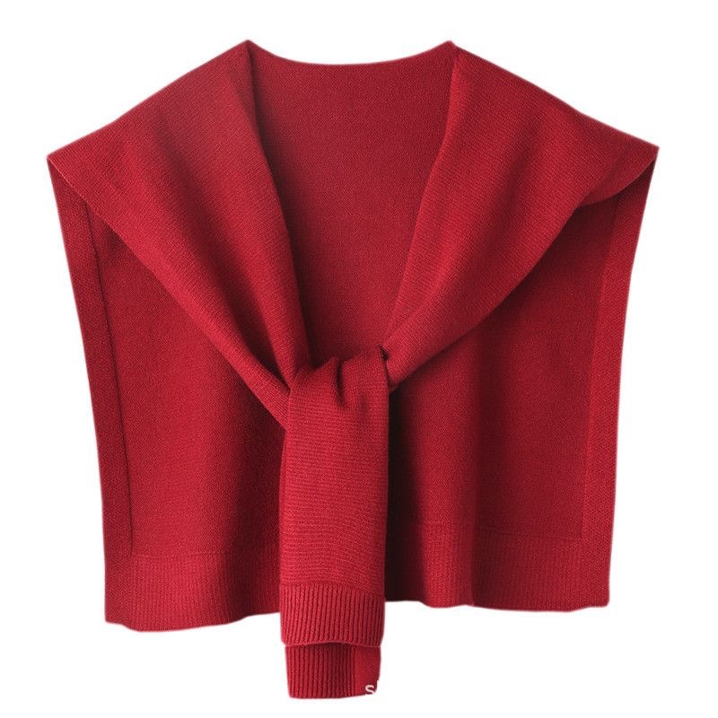 Ретро трикотажная шаль красного цвета в стиле Гонконга с занавеской для женщин, тонкая декоративная одежда, аксессуары для пояса жилета