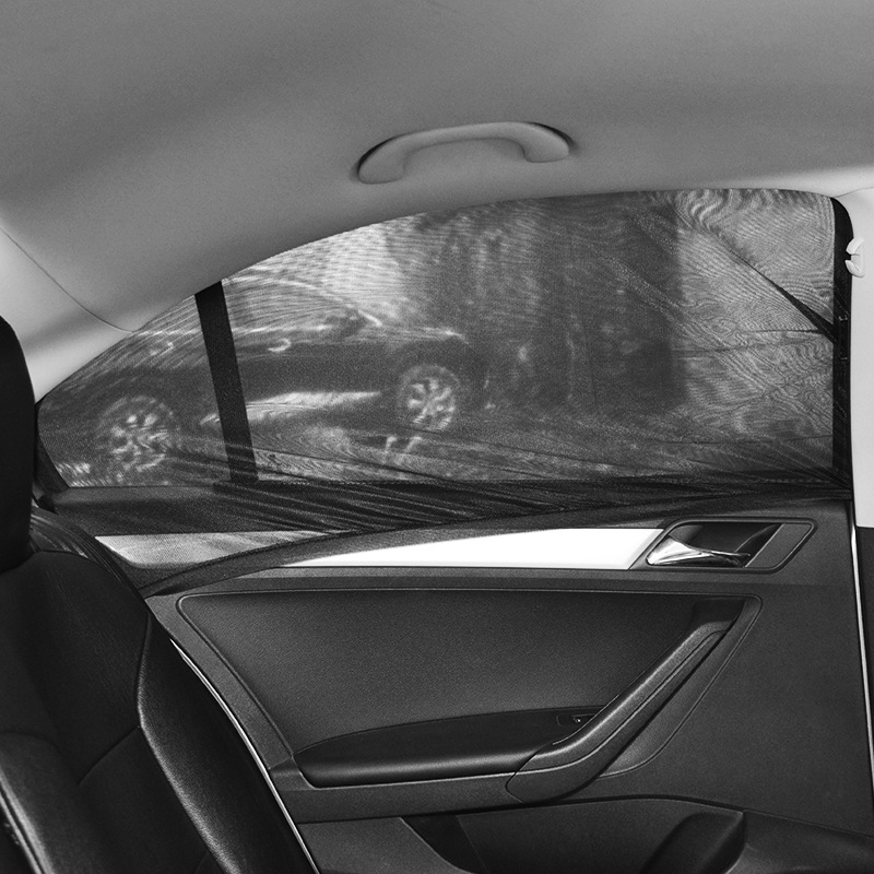 Car Curtain Sunscreen Heat Insulation Sunshade Curtain Summer Transparent Mesh Gauze Sun Boil Car Curtain Cover Outdoor Anti-mosquito