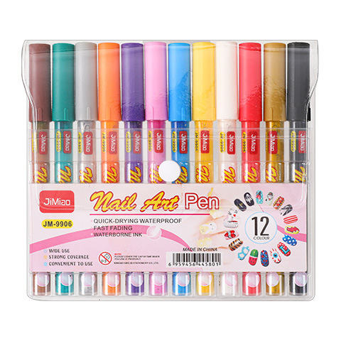 Cross-Border Popular Internet Celebrity Manicure Pen, Needle Tube Acrylic Marker Pen, 12-Color Nail Painting Pen, Manicure Pen
