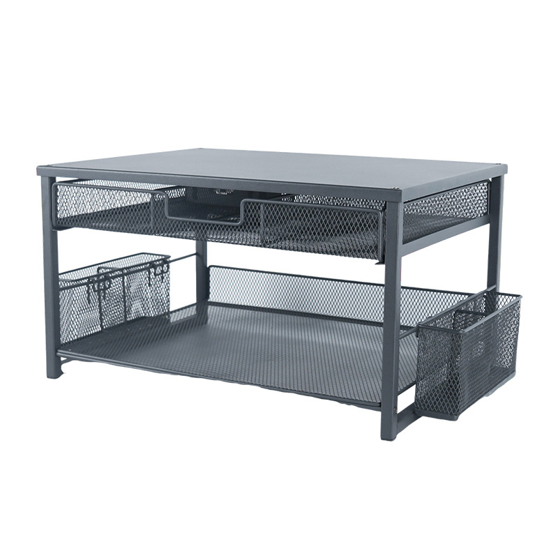 Aoyao Cross-Border Wrought Iron File Rack 3-Layer Drawer-Type Document Storage Box Office Desktop Organizer