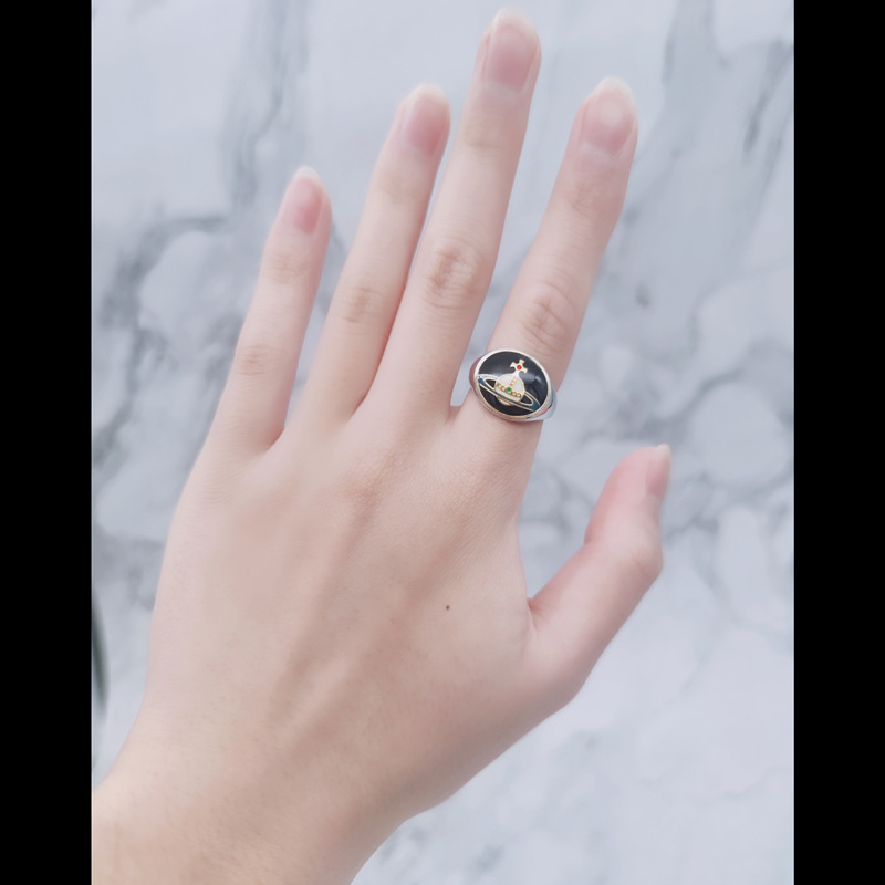 Empress Saturn Series Enamel Buckle European and American Fashion Light Luxury Saturn Ring Palace Retro Style Lacquer