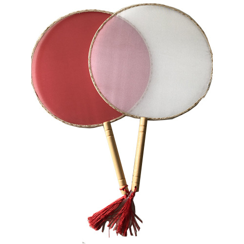 Xiuhe imitation silk round fan red bridal Chinese wedding antique wedding hi fan handmade DIY handmade material bag