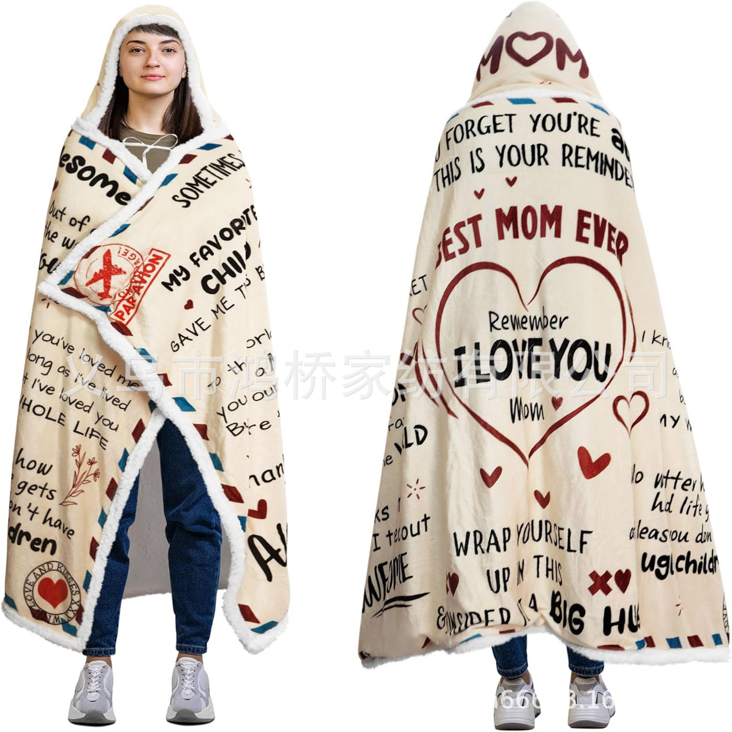 Factory Direct Supply Cross-border Foreign Trade New Purple Wear Blanket Hooded Blanket Sherpa Wool Friends Birthday Gift