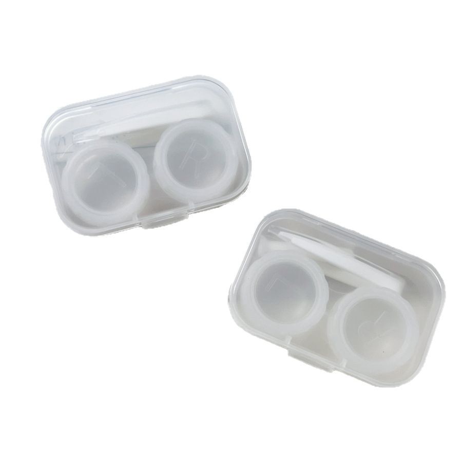 New Simple All-In-One Tweezers Contact Lens Case Portable Double Box Contact Lens Box Companion Box Double Box Wholesale 50