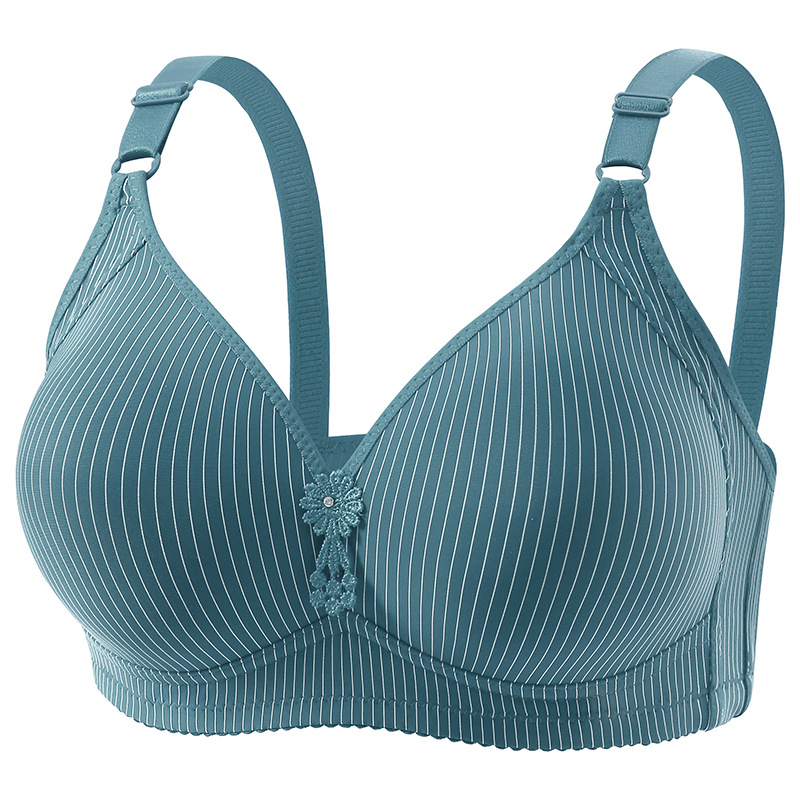 Cross-Border Exclusive Manufacturer for Middle-Aged and Elderly Women's Wireless Plus-Size Thin Breathable Non-Magnetic Underwear, Push-Up Comfortable Bra