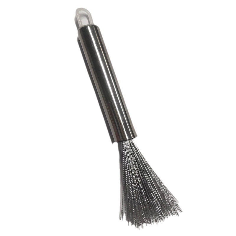 Stainless steel brush pot artifact long handle pot brush cleaning brush stainless steel brush wire brush
