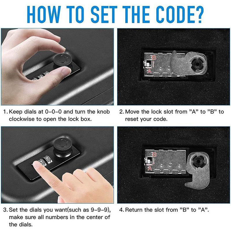 Cross-border foreign trade exclusive factory safe portable pistol safe password box car pistol box