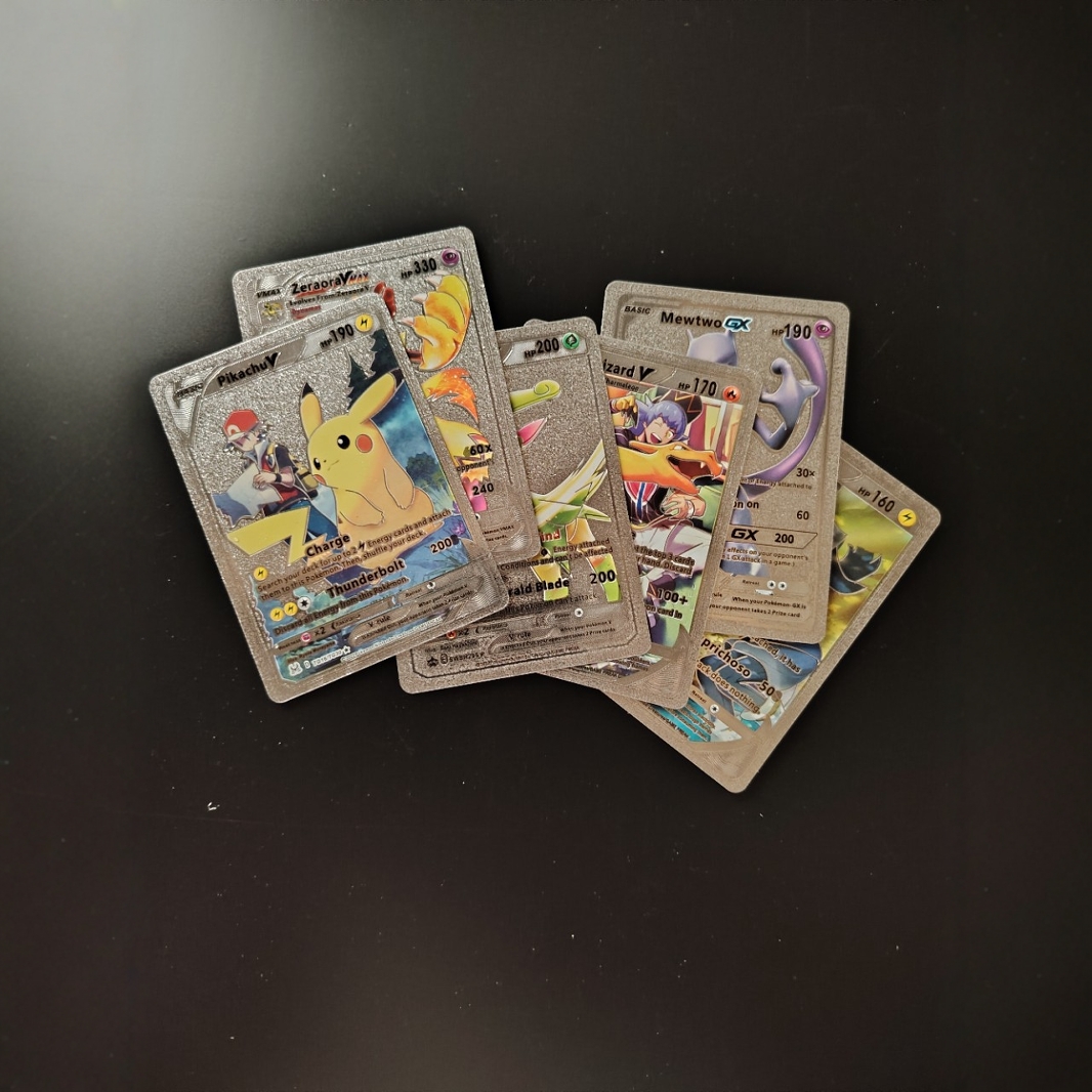 New in stock Stainless Steel English Metal Card Pokemon Baby Becca Pokemon Card Super Dream Fire