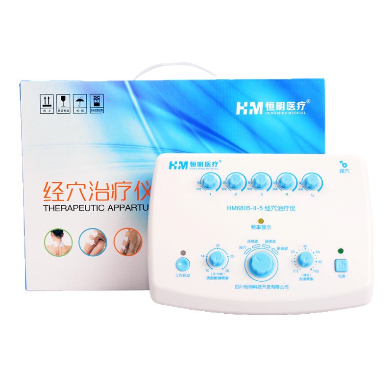 Hengming Electroacupuncture Instrument Acupuncture Hm6805-Ii-5 Therapy Instrument Low Frequency Pulse Digital Physiotherapy Instrument 5-Way Output Acupoint Detection