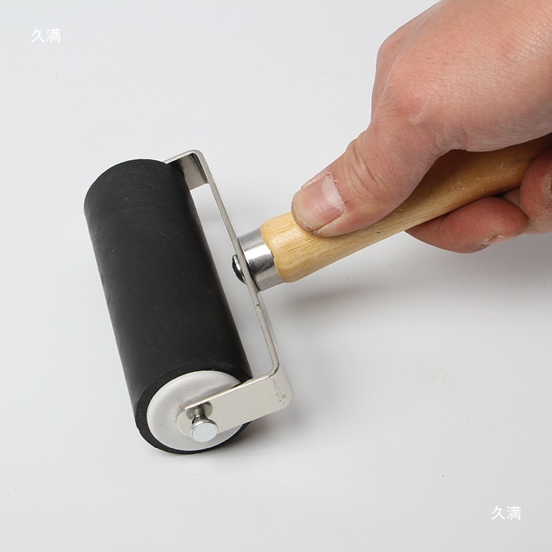 Printmaking Rubbing Tool Ink Roller Rubber Roller Paint Roller Brush Woodblock Painting Wood Mushroom Student Art