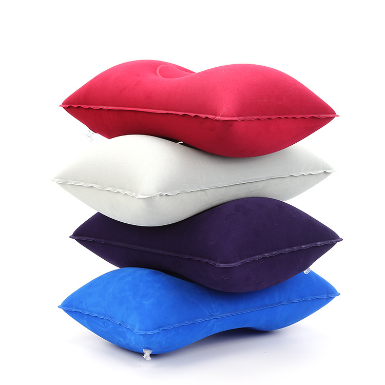 Huiqi Toys Professional PVC Flocking Inflatable Pillow U-shaped Pillow Outdoor Travel Inflatable Pillow Square Pillow Travel Pillow