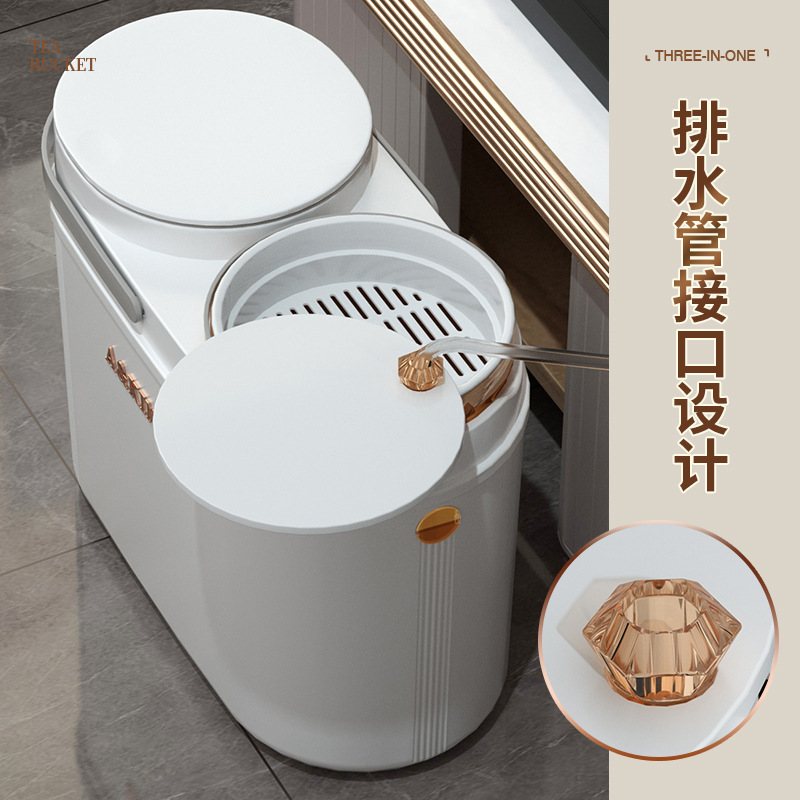 Household wet and dry separation trash can wholesale tea residue filter trash can Household Office tea bucket waste bucket