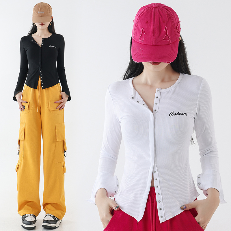 2025 Spring and Summer Square Dance Clothing New Style Street Top Fitness Dancing Exercise Outdoor Group Shuffle Clothing