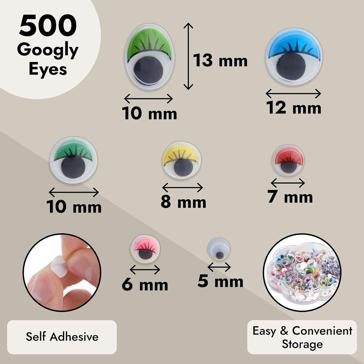 Amazon 500pcs Color Eyelash Adhesive Activity Eye Handmade DIY Material Doll Animal Eye Platter