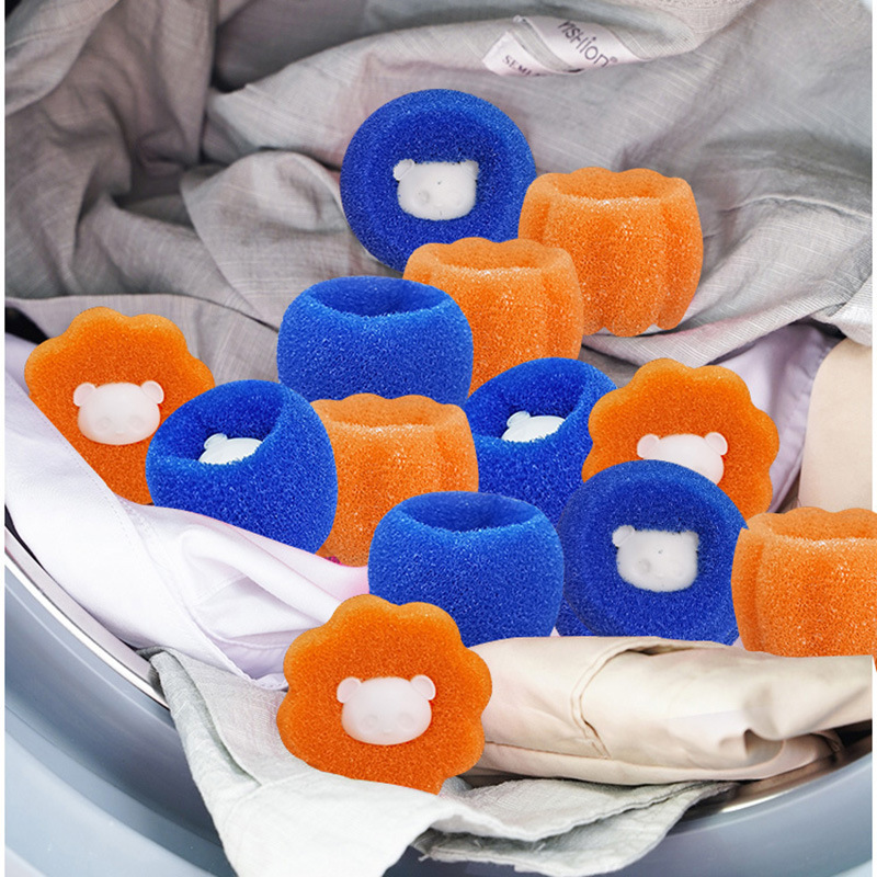 Little Bear Sponge Laundry Ball Sticky Hair Removal Laundry Anti-Tangle Cleaning Ball Decontamination Korean Washing Machine Washing Ball