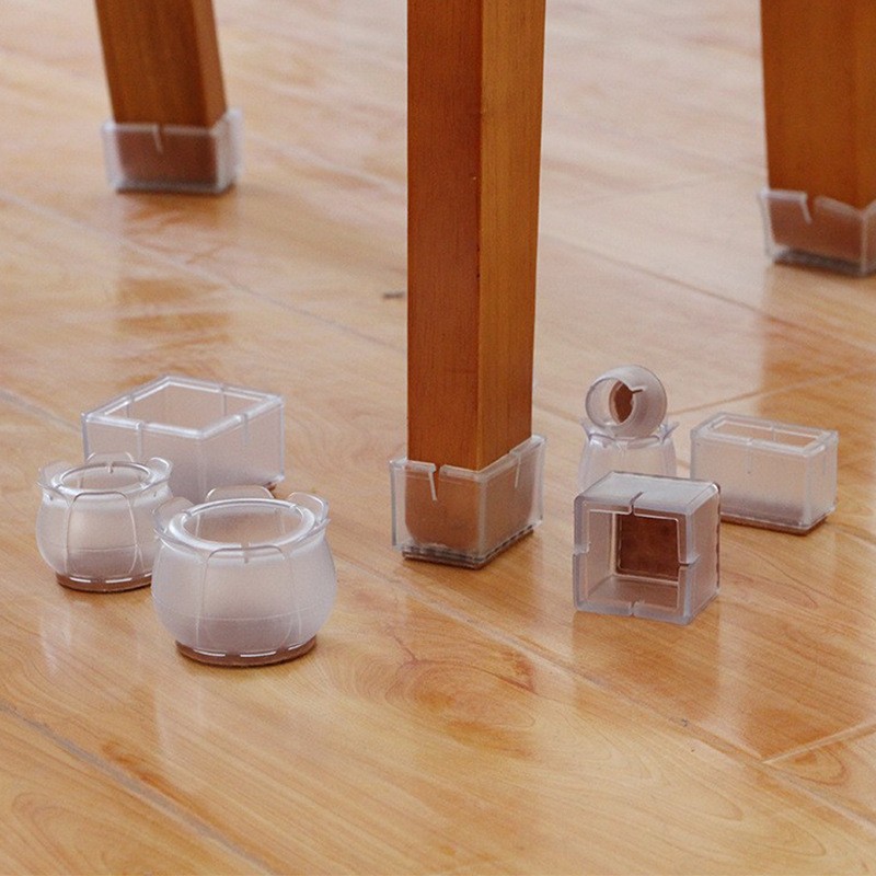 Transparent Non-Slip Table and Chair Foot Covers Thickeneded Stool Foot Covers Silent Table and Chair Foot Protection Pads Sofa Leg Protection