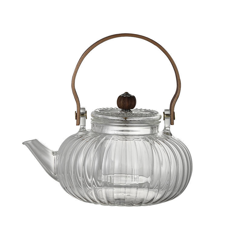 Pumpkin Teapot High Borosilicate Glass Teapot Transparent Glass Flower Tea Health Pot Foreign Trade Teapot
