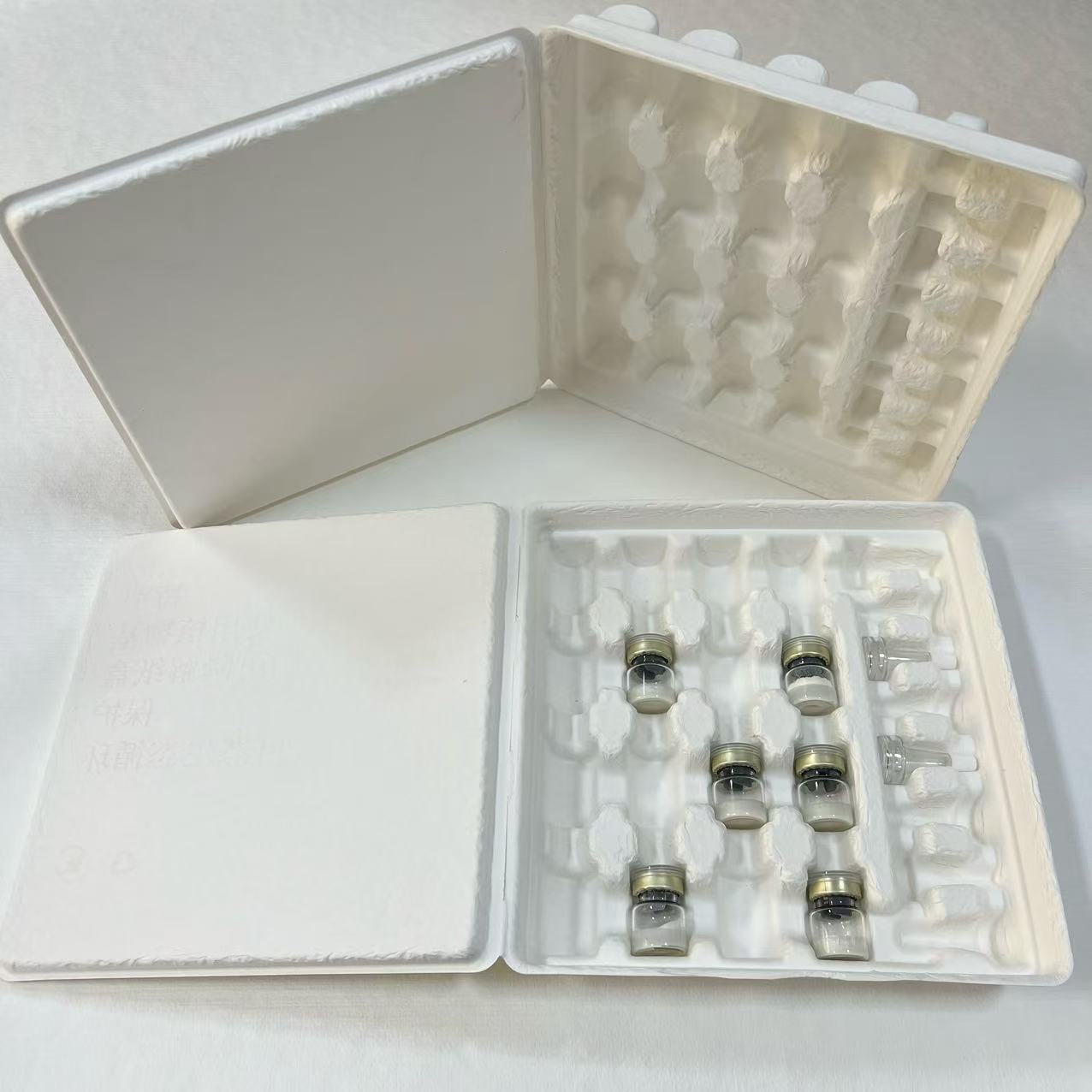 Paper Pulp Molding Manufacturer Comes with Drawings and Samples, Wet-Pressed Yellow Pulp Environmentally Friendly Material, Shock-Proof and Drop-Proof Paper Box Inner Tray Can Hold Medicine Bottles
