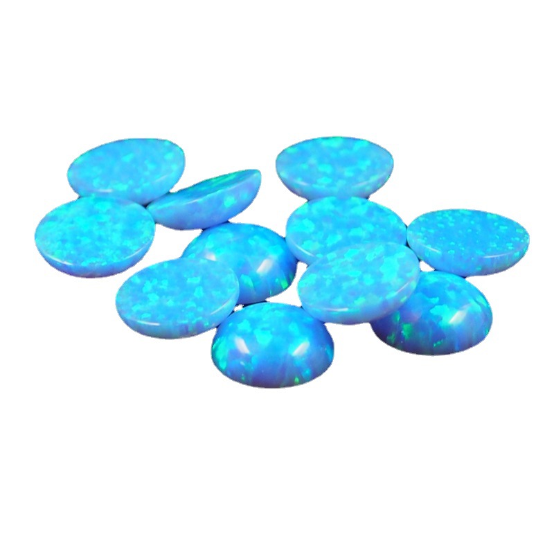 Source Manufacturer Round Denier Flat Base Plain Opal Bare Stone Synthetic Opal Gem Artificial Opal Opal