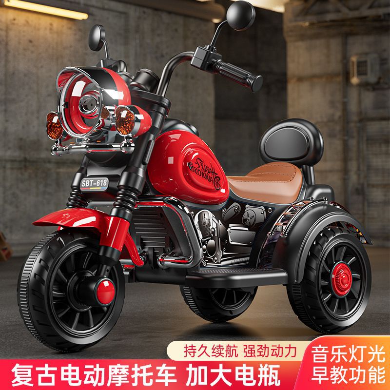 Children's Electric Motorcycle Tricycle for Boys and Girls Baby Battery Car Kidsren Can Sit on and Charge Remote Control Toy Car