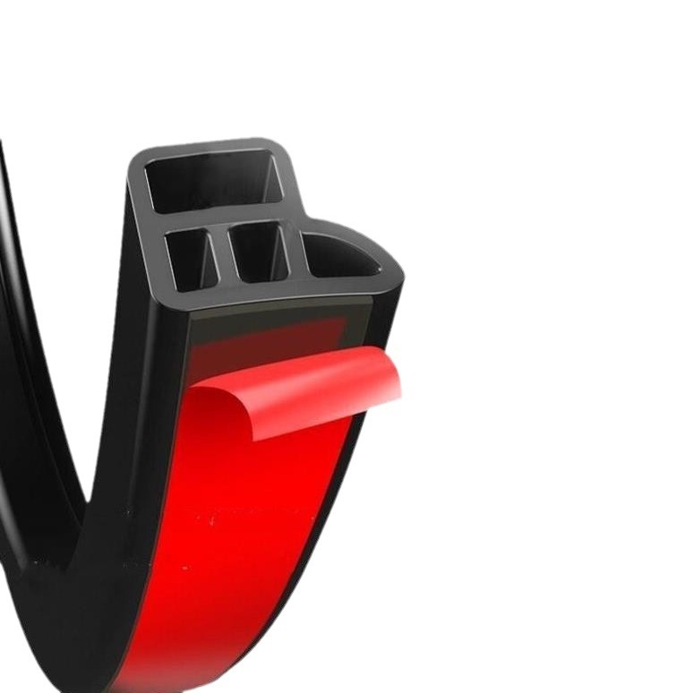 Car sealing strip 4-hole full door universal double-layer L-type adhesive strip dustproof noise reduction installation door gap sound insulation strip