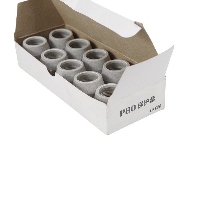 P80 Protective Cover Plasma Cutting Gun Protective Cover Cutting Machine Accessories Ceramic Protective Porcelain Nozzle