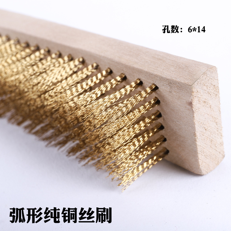 Wooden handle wire brush cleaning brush grinding polishing derusting brush fish scale brush grill stain stainless steel wire brush