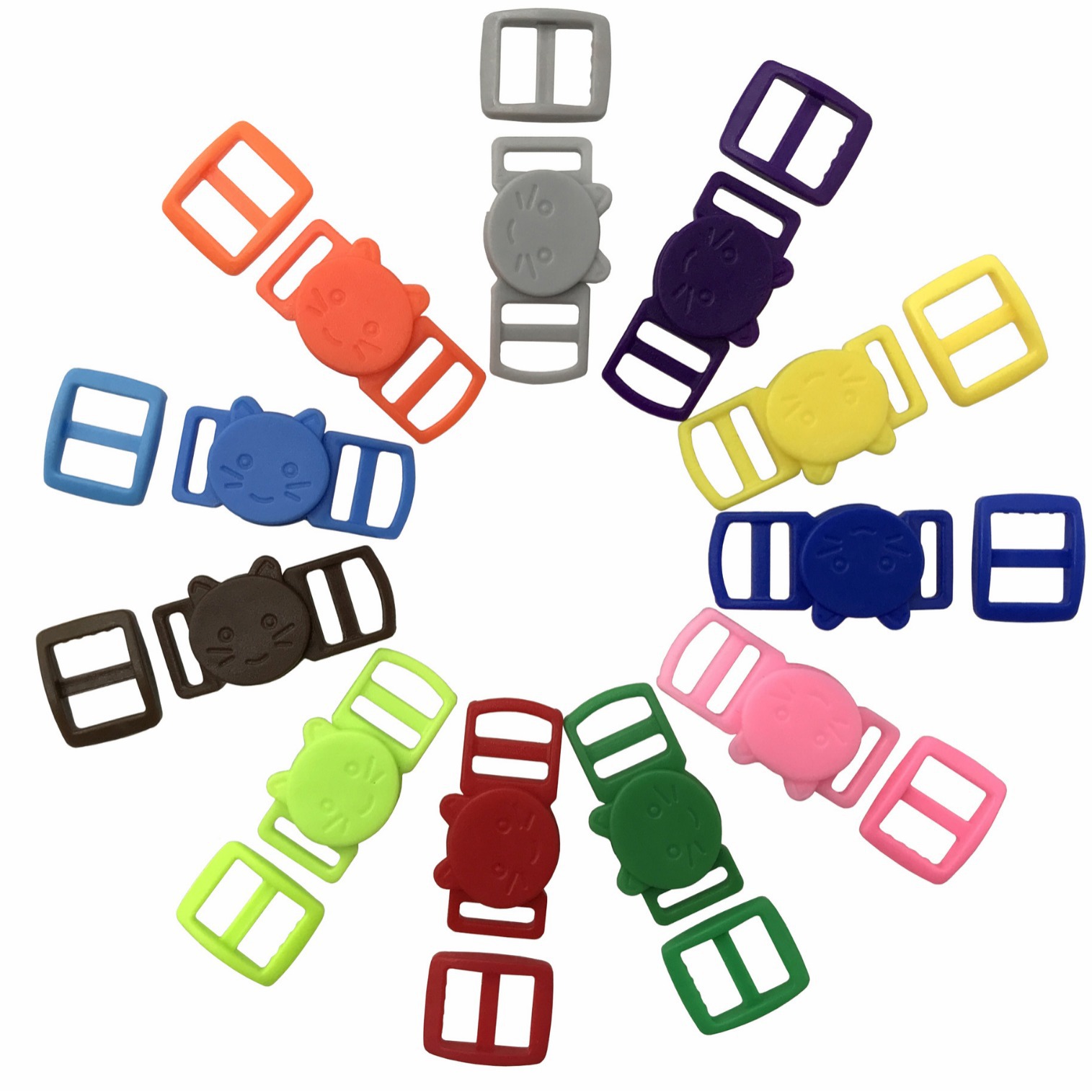 Pet leash plastic color buckle cat face cat buckle pet rope small color buckle pet collar small buckle