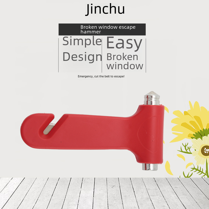 Car safety carry-on multi-function car life-saving hammer hollow two-in-one window breaker escape hammer rope cutter emergency